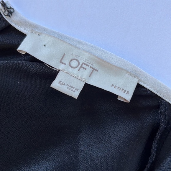 Loft Black White Collar Piping‎ Front Pockets Mini Dress Size 6 - Picture 8 of 8